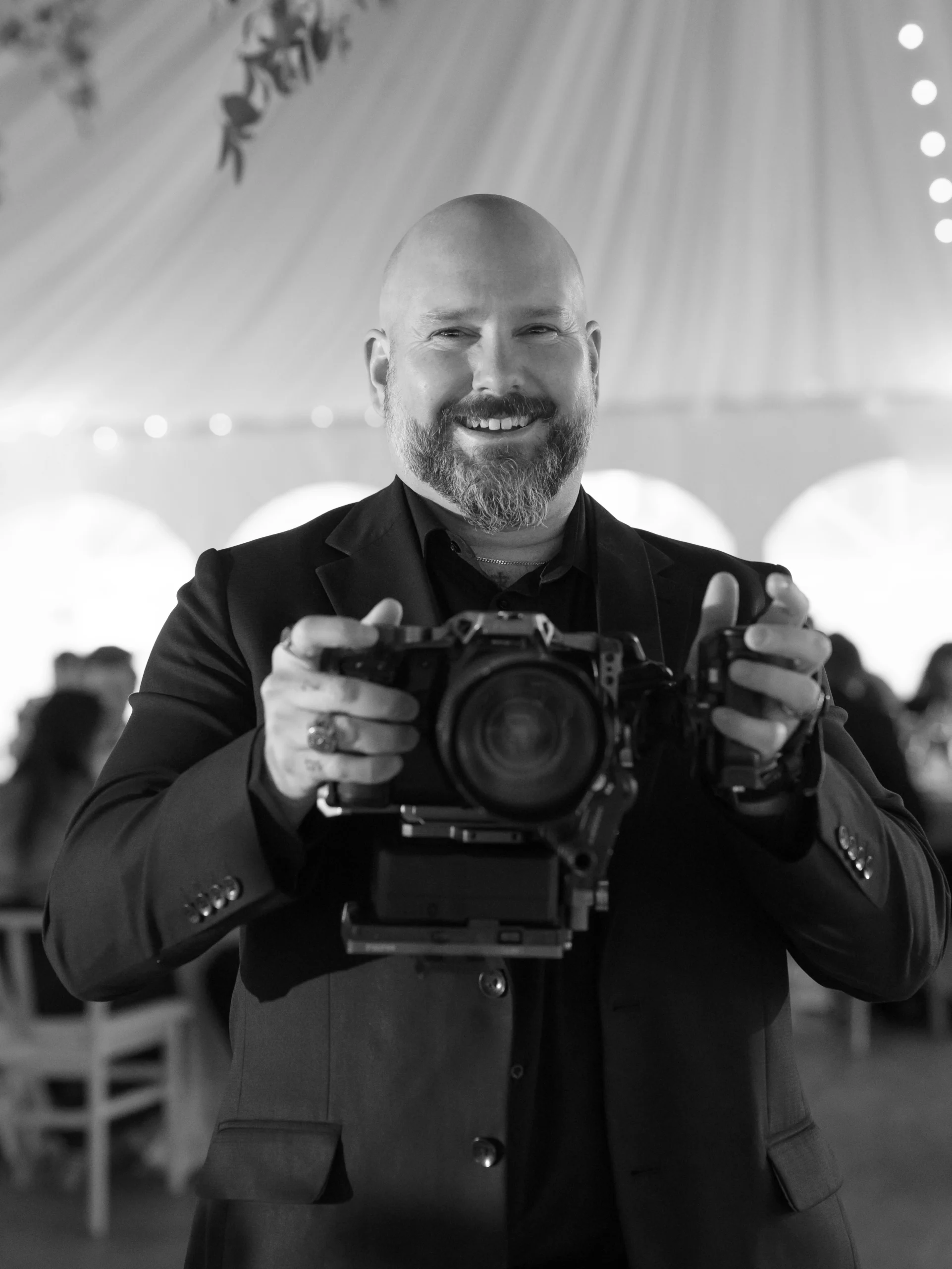 Wes Larsen from wes larsen media, shooting a wedding film